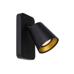 Lucide Turnon - applique murale - 9 x 16 x 12,3 cm - 5W LED inclus - dim to warm - noir
