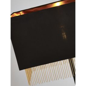 Searchlight Fringe - lampadaire - 147,5 cm - noir et or