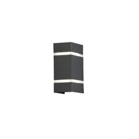 Konstsmide Cremona - applique murale extérieure - 8,5 x 11,5 x 19,5 cm - 6W LED inclus - IP54 - anthracite
