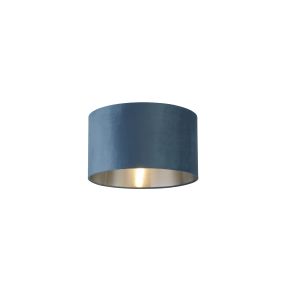 Searchlight Drum Shade - abat-jour - Ø 38 x 22 cm - bleu sarcelle et argent