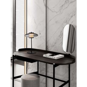 Nova Luce Ballet - lampe de table - Ø 26 x 40 cm - 8W dimmable LED inclus - noir sablé et gris fumé