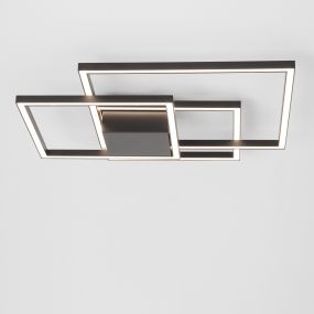 Nova Luce Bilbao - plafonnier - 56 x 56 x 8,5 cm - 42W LED dimmable inclus - noir mat