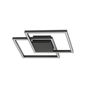 Nova Luce Bilbao - plafonnier - 46 x 46 x 6,5 cm - 25W LED inclus - noir mat