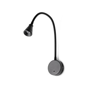 Faro Bell - applique murale avec interrupteur - 4 x 50 x 4 cm - 3W LED inclus - noir mat