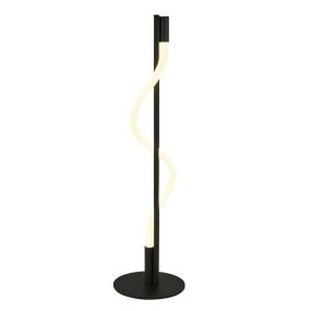 Searchlight Serpent - lampe à poser - Ø 15 x 56 cm - 8W LED dimmable inclus - noir et opale