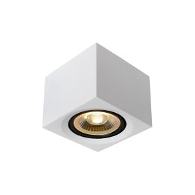 Lucide Fedler - spot en saillie - 12 x 12 x 8,5 cm - 12W LED dimmable inclus - dim to warm - blanc