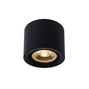 Lucide Fedler - spot en saillie - Ø 12 x 8,5 cm - 12W LED dimmable inclus - dim to warm - noir