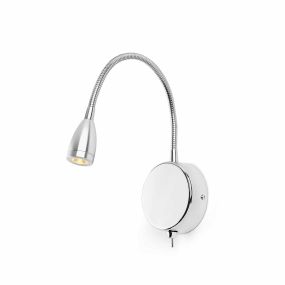 Faro Loke - applique murale avec interrupteur - 3 x 32 cm - 3W LED inclus - chrome poli