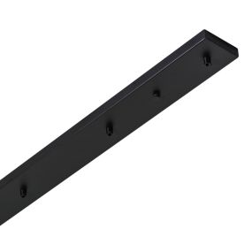 ETH - plaque de plafond 5 points lumineux - 120 x 9 x 2,5 cm - noir mat