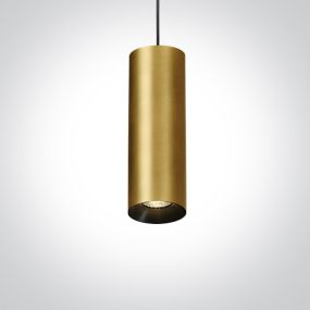 ONE Light Cylinder - lampe suspendue - Ø 7,5 x 224 cm - laiton brossé