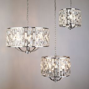 Searchlight Bijou - lampe suspendue - Ø 44 x 150 cm - chrome