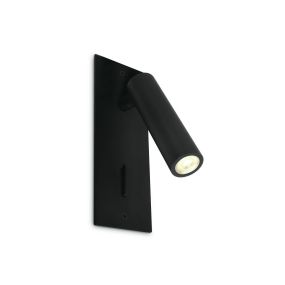 ONE Light Reading Spots - applique murale avec interrupteur - 6 x 4,7 x 15 cm - 3W LED inclus - noir