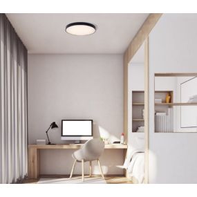 Maxlight Hard - plafonnier avec télécommande - Ø 42 x 5 cm - 35W LED inclus - via Tuya smart - noir