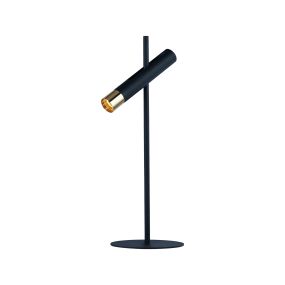 Searchlight Cylinder - lampe de table - 18 x 51 cm - 4W LED inclus - noir et or