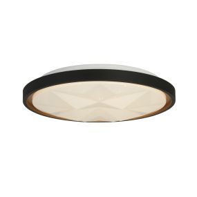 Searchlight Satellite - plafonnier avec télécommande - Ø 42 x 6 cm - 24W LED dimmable inclus - noir et or