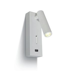 ONE Light Reading Spots - applique murale avec interrupteur - 6 x 2,5 x 18 cm - 3W LED inclus - blanc