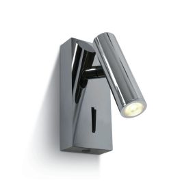 ONE Light Reading Spots - applique murale avec interrupteur - 5 x 2,5 x 12 cm - 3W LED inclus - chrome
