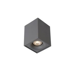 Lucide Bentoo - spot en saillie - 8,3 x 8,3 x 11 cm - 4,5W LED dimmable inclus - gris