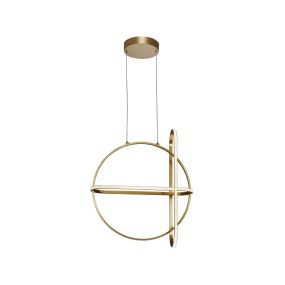 Nova Luce Arte - lampe suspendue - 52 x 16 x 120 cm - 48,6W LED dimmable inclus - or