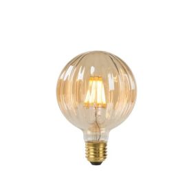 Lucide Lampe à filament LED -Ø 9,5 x 13,5 cm - E27 - 6W non-dimmable - ambre
