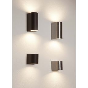 Searchlight Stratton 2 - Applique d'extérieur - 7 x 15 cm - IP44 - argent satiné