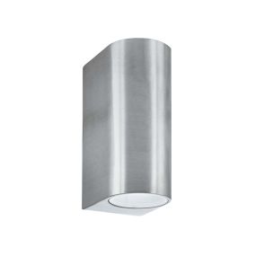 Searchlight Stratton 2 - Applique d'extérieur - 7 x 15 cm - IP44 - argent satiné