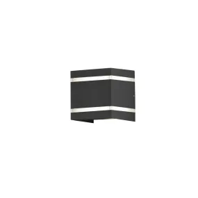 Konstsmide Cremona - applique murale extérieure - 14 x 11 x 14 cm -  6W LED inclus - IP54 - anthracite
