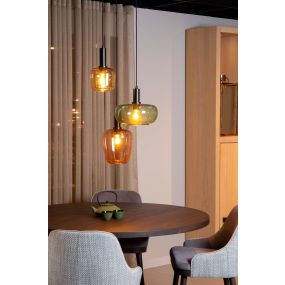 Lucide Ilona - lampe suspendue 3L - Ø 51 x 174 cm - noir et multicolore
