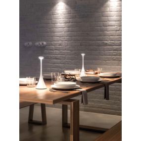 VK lighting Trumpet - lampe de table d'extérieur - Ø 5 x Ø 9 x 29,2 cm - 2,2W LED dimmable inclus - IP54 - noir