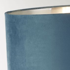 Searchlight Whitby - lampe à poser - Ø 38 x 67 cm - chrome, argent et bleu-vert