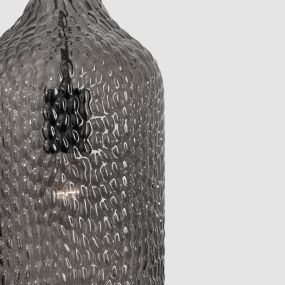 Nova Luce Marou - lampe suspendue - Ø 19,5 x 120 cm - gris fumé et noir mat