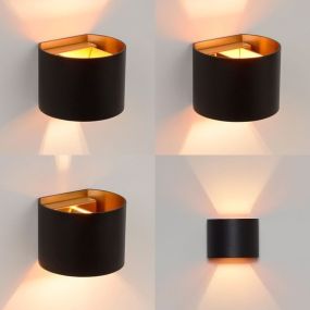 Lucide Xio - applique murale avec 2 faisceaux réglables - 13 x 11 x 9,7 cm - 4W LED inclus - noir