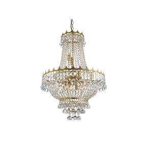 Searchlight Versailles - lustre - Ø 55 x 132 cm - or et transparent