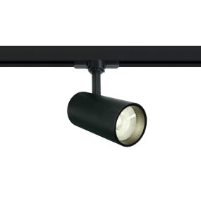 ONE Light COB Cylinder - spot sur rail avec COB LED - système de rail triphasé - Ø 7,5 x 18 cm - 20W LED inclus - noir - couleur de lumière blanche