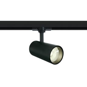 ONE Light COB Cylinder - projecteur sur rail avec COB LED - système de rail triphasé - Ø 7,5 x 18 cm - 20W LED inclus - noir - couleur de lumière blanc chaud