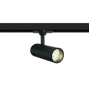 ONE Light COB Cylinder - spot sur rail avec COB LED - système de rail triphasé - Ø 5,5 x 14,7 cm - 10W LED inclus - noir - couleur de lumière blanc chaud