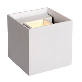Lucide Xio Cube - applique murale avec 2 faisceaux réglables - 9,7 x 9,7 x 9,7 cm - 4W dimmable LED inclus - blanc
