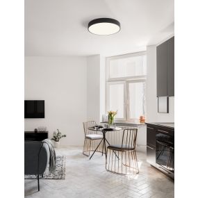 Nova Luce Hadon - plafonnier - Ø 50 x 7 cm - noir sablé