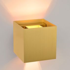 Lucide Xio - applique murale - 9,7 x 9,7 x 9,7 cm - 3,5W LED dimmable inclus - mat or