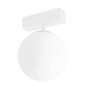 Faro Neso Unik - luminaire pour rail magnétique - Ø 15 x 21,5 x 16,5 cm - 5W DALI LED blanc chaud (2700K) dimmable inclus - blanc