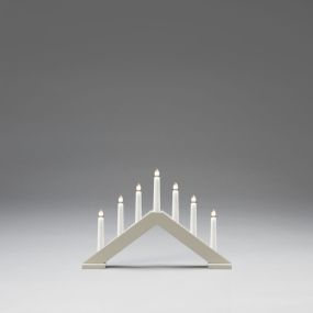 Konstsmide Lumières de Noël - bougeoir de Noël en bois - 40,5 x 5 x 26,5 cm - beige mat