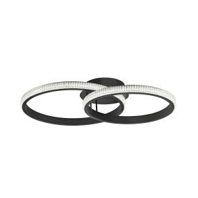 Nova Luce Nager - plafonnier - 62,5 x 41,5 x 17 cm - 28W LED inclus - noir sable