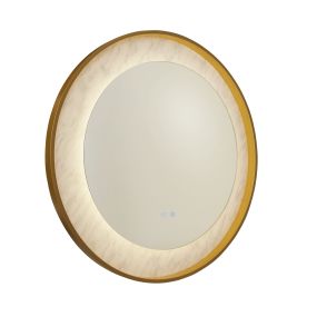 Searchlight Luxo - miroir avec éclairage - Ø 80 cm - 17W LED inclus - IP44 - or