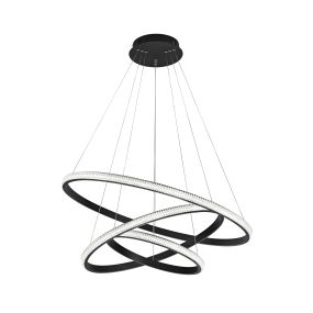 Nova Luce Nager - lampe suspendue - Ø 78 x 120 cm - 62W LED dimmable inclus - noir sable