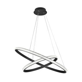 Nova Luce Nager - lampe suspendue - Ø 67 x 120 cm - 45W LED dimmable inclus - sand black