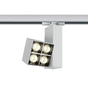 ONE Light Mirror Square - spot sur rail - système de rail triphasé - 8 x 5,4 x 14,8 cm - 15W LED inclus - blanc