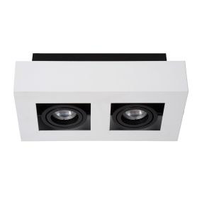 Lucide Xirax - spot en saillie - 25 x 14 x 8,8 cm - 2 x 5W LED dimmable inclus - dim to warm - white
