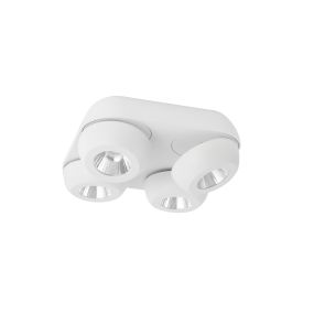 Nova Luce Gon - spot en saillie 4L - 25 x 25 x 9 cm - 4 x 5W LED inclus - blanc sable