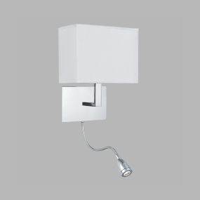 Searchlight Wall - applique murale avec double interrupteur - 20 x 25,5 cm - 1W LED inclus - chrome