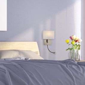 Searchlight Wall - applique murale avec double interrupteur - 20 x 25,5 cm - 1W LED inclus - laiton antique